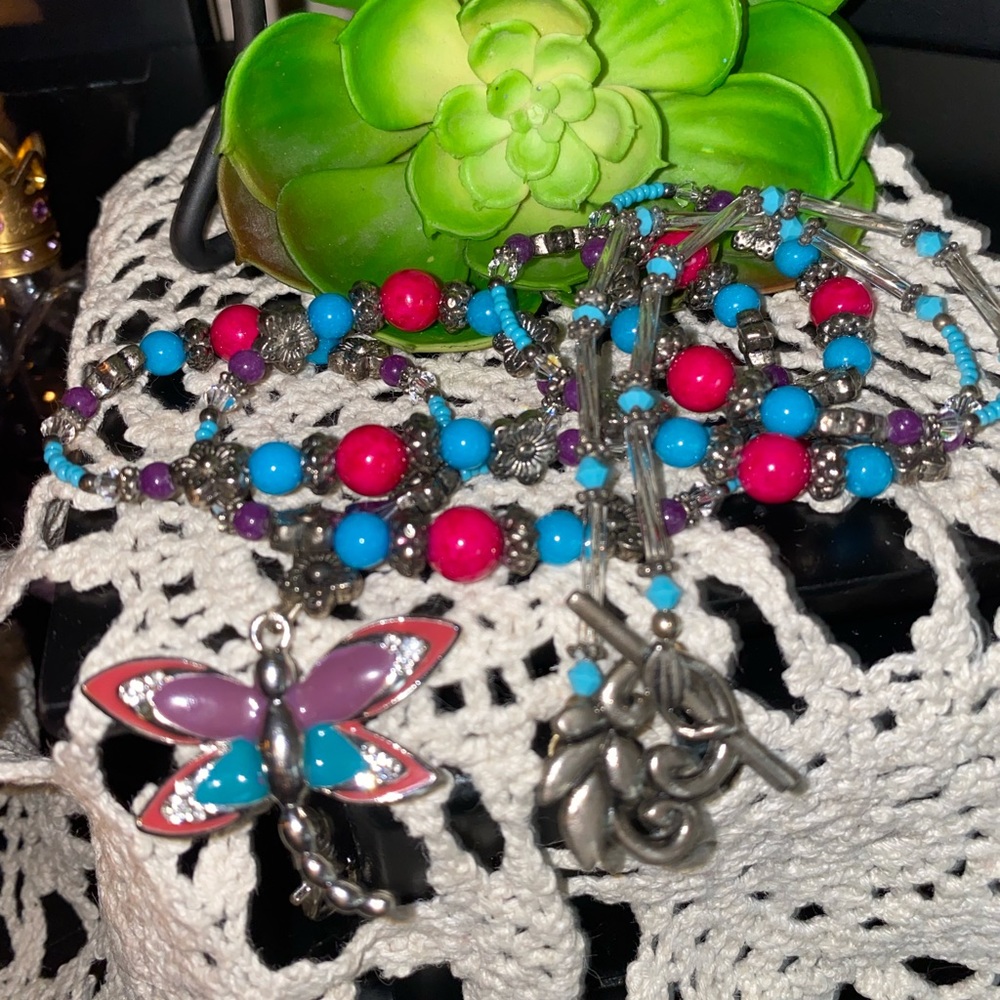 Brighton lanyard, stunning sterling, enamel and beaded